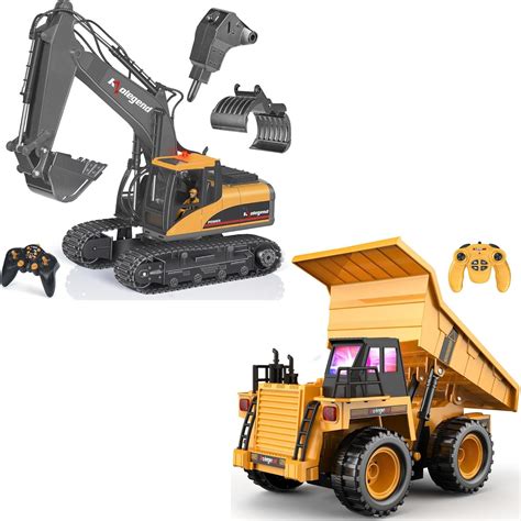 Amazon.com: kolegend 3 in 1 Remote Control Excavator Toy and Remote ...