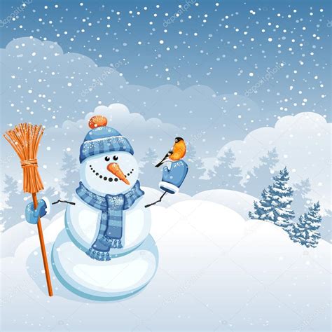 Cute snowman — Stock Vector © Pazhyna #54220559