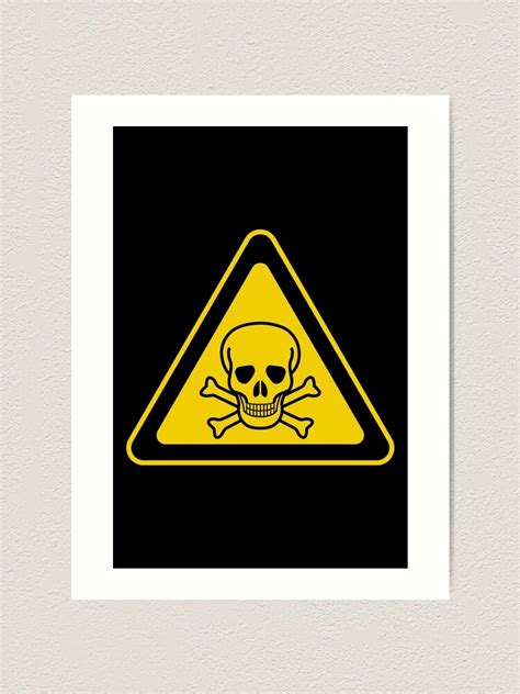 "Poison Symbol Warning Sign - Yellow & Black - Triangular" Art Print by ...