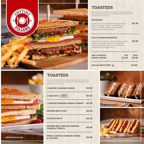 Wimpy Menu Prices & Specials