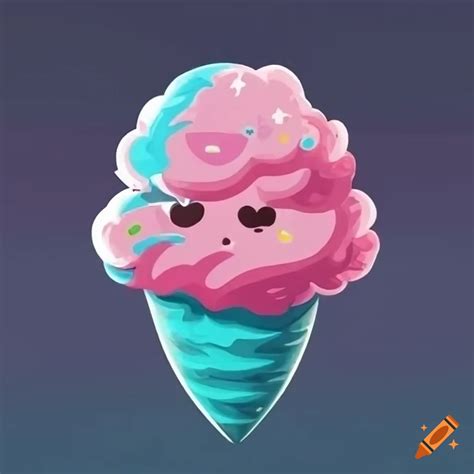 Cute international restaurant logo with wings and cotton candy