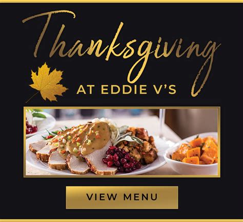 Thanksgiving Dinner at Eddie V's, Tampa FL - Nov 24, 2022 - 11:00 AM