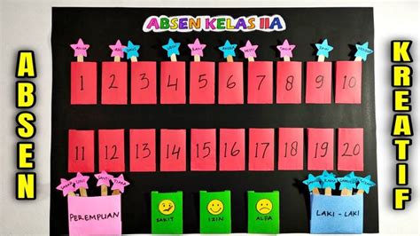 Membuat Absen Kelas Kreatif || Absen Kelas Kekinian || Hiasan Dinding Kelas Kreatif | Kartu ...