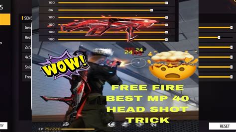 Free fire Mp40 Best Headshot Tips And Trick And Best Settings #freefire ...