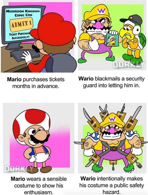 How Mario and Wario Do a Convention | Comic con, Funny webcomics, Mario