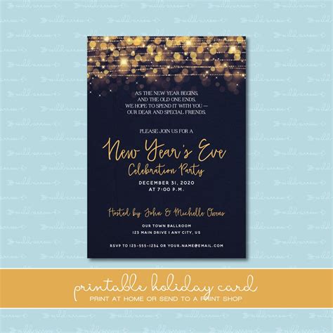 New Year's Eve Party Invitation - Etsy