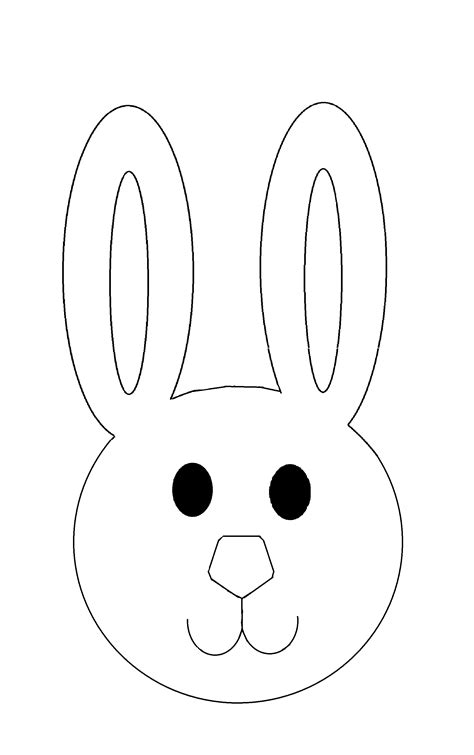 Easter bunny face Outline – Coloring Page – Easter Bunny Face Template ...