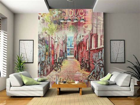 City Wallpaper Oil Painting Art Wall Mural Street Wall Art - Etsy