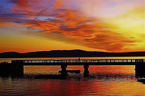 Walking the Bridge at Sunrise Photograph by Thomas McGuire - Fine Art ...