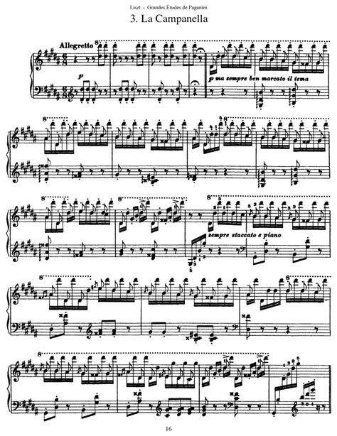 S.141 Etude No. 3 La campanella (Allegretto) free sheet music by Liszt | Pianoshelf