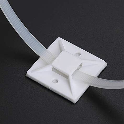 Self Adhesive Cable Tie Mounts - 3M Strongly Adhesive-Backed Zip Tie ...