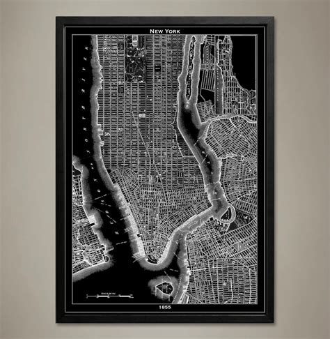 New York City Map New York City Poster New York City Print NYC Map NYC ...