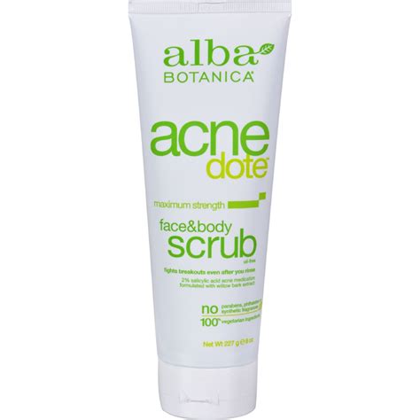 Alba Botanica Acne Dote Face & Body Scrub, Maximum Strength 8 oz - Walmart.com - Walmart.com