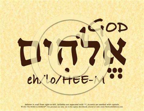 God Elohim In Hebrew | The WORD In HEBREW