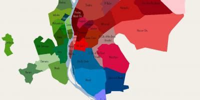 Cairo districts map - Cairo neighborhood map (Egypt)