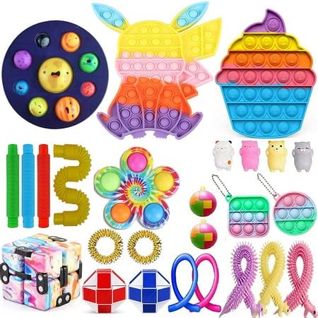 TIK Tok Fidget Toys Pack, Sensory Fidget Toys Push Bubble Pop Toy, Stress Anxiety Relief Toys ...