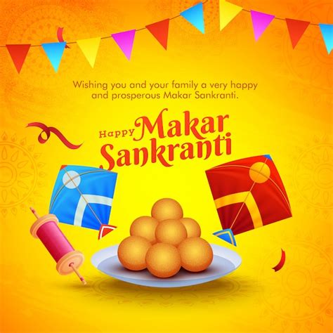 Premium Vector | Happy makar sankranti greeting card