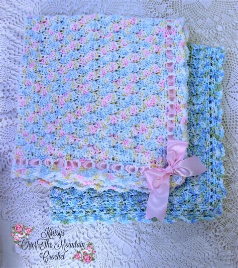 How To Crochet A Simple Shells Baby Blanket - Krissys Over The Mountain ...