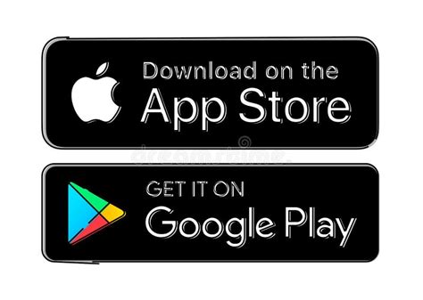 Download on the App Store and Get it on Google Play Button Icons, Vector Illustration Editorial ...