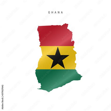 Detailed waving flag map of Ghana. Vector map with masked flag. Stock ...