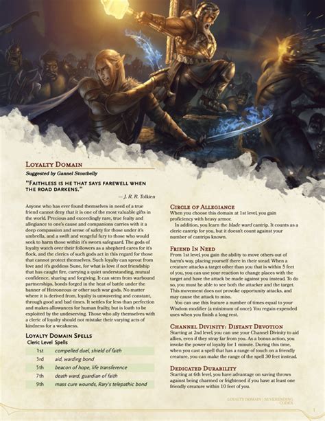 Loyalty Domain - a new 5e homebrew Cleric subclass! in 2020 | Dungeons ...