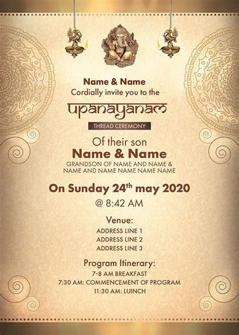 Upanayanam invitation, brochure, posters design, print