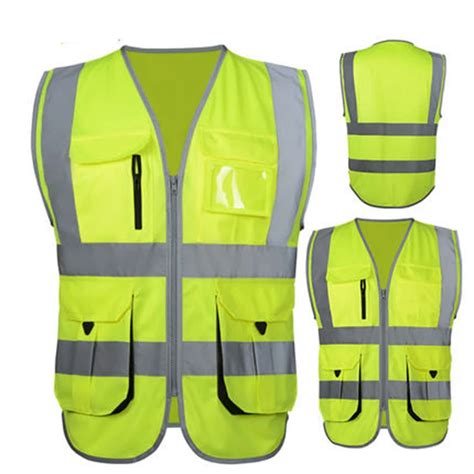 Surveyor Reflective Safety Work Surveyor Vest With Reflective Tapes Chest Pockets Large Pockets ...