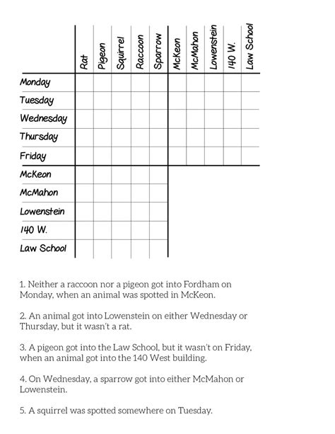 Printable Logic Puzzles Free Web 8 Hours Agosean Ingle. - Printable Templates Free