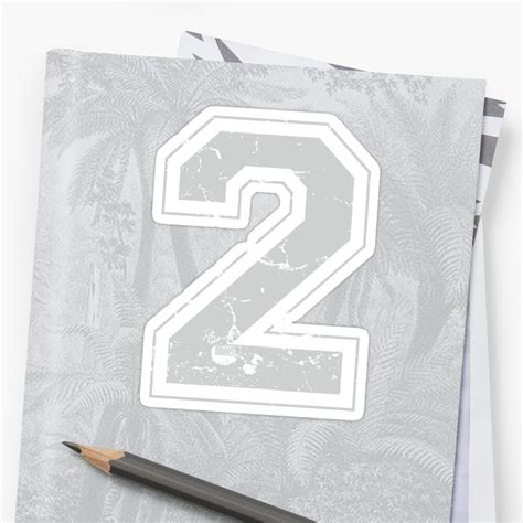 "Number 2 Two Gray Jersey Sports Athletic Player" Sticker by porcodiseno | Redbubble