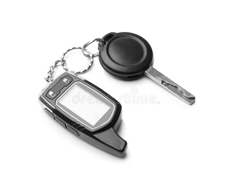 Modern Car Key with Remote Control Isolated on White Stock Photo ...