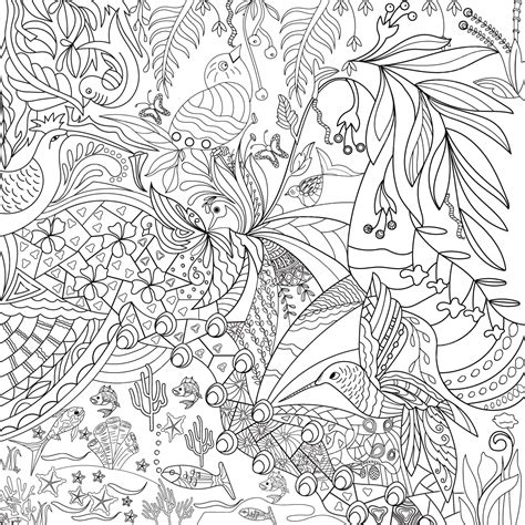Adult Colouring Page Vector, Colouring Page, Nature Colouring Page, Colourful PNG and Vector ...