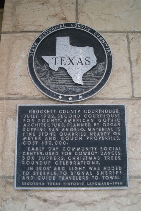 Crockett County Courthouse - TEXAS HISTORICAL MARKERS