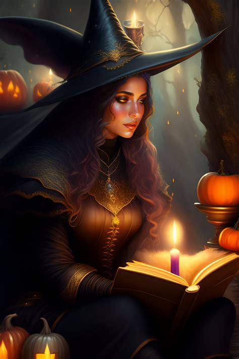 Lexica - A beautiful witch sitting on the floor reading a book, fantasy ...