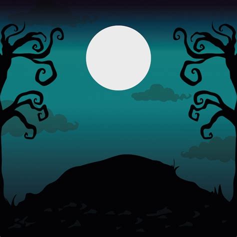 Premium Vector | Halloween night scenery