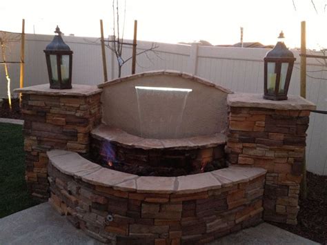 firepit with water feature for patios | water feature and fire pit ...