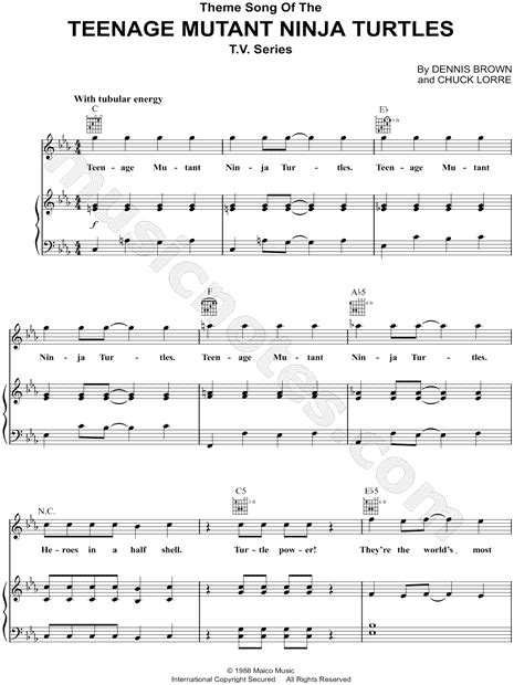 "Teenage Mutant Ninja Turtles" from 'Teenage Mutant Ninja Turtles [Animated Series]' Sheet Music ...