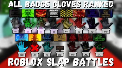 All Badge Gloves Ranked - Roblox Slap Battles - YouTube