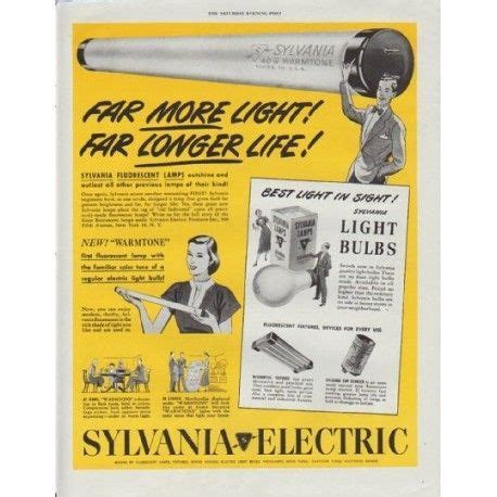 1948 Sylvania Electric Ad "Far More Light" #sylvanialighting | Sylvania ...