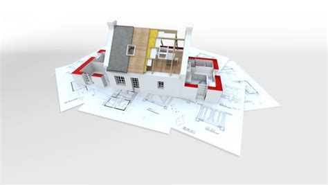 3D Animation Showing A Home Construction Process, From The Blueprints To The Roofing ...