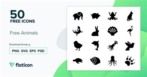 Free Animals Icon Pack | 50 .SVG Icons