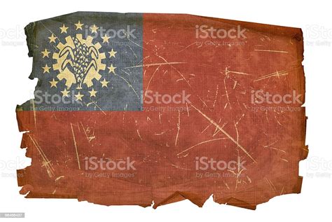 Myanmar Flag Old Isolated On White Background Stock Illustration ...