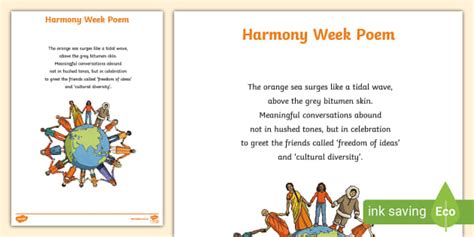 Harmony Week Poem (teacher made) - Twinkl