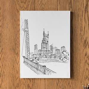 Nashville Skyline Canvas Wall Art, Nashville Tennessee Canvas Print ...