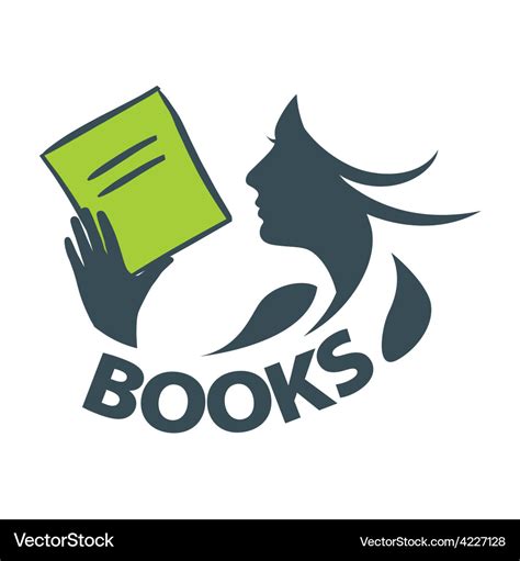 Logo girl reading a book Royalty Free Vector Image