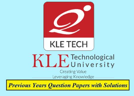 KLE Technological University Solved Question Papers Download PDF