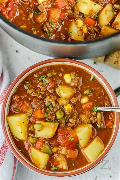 Hamburger Soup Recipe (Ready In Just 45 minutes!) - Our Zesty Life