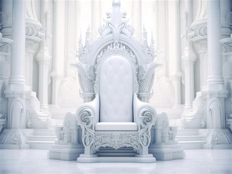 Decorated empty throne room The white throne | Premium AI-generated image