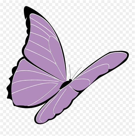 Lavender Clipart Butterfly - Butterfly Purple Cartoon - Png Download (#343132) - PinClipart