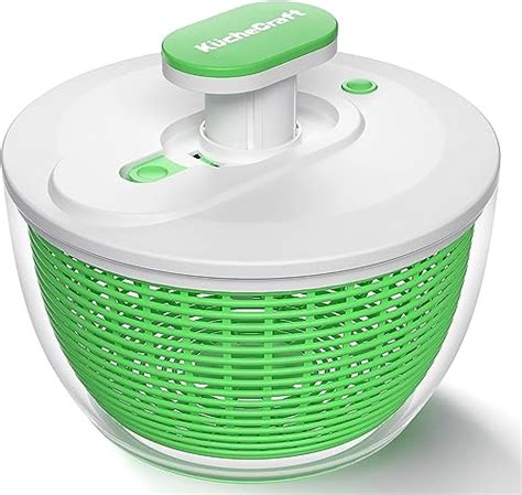 KucheCraft Salad Spinner Large 6.3 Qt, Manual Lettuce Spinner for ...