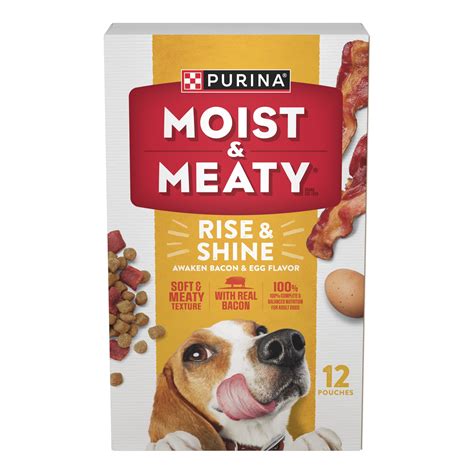 Purina Moist and Meaty Wet Dog Food, High Protein, Soft Bacon & Egg, 6 ...